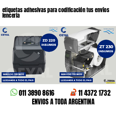 etiquetas adhesivas para codificación tus envíos lenceria