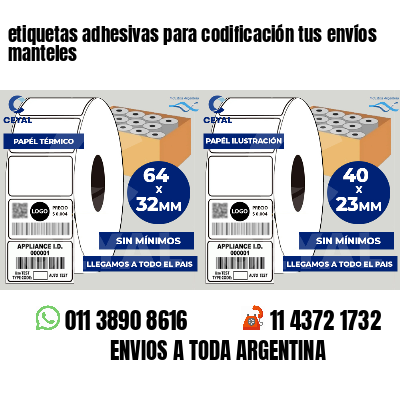etiquetas adhesivas para codificación tus envíos manteles