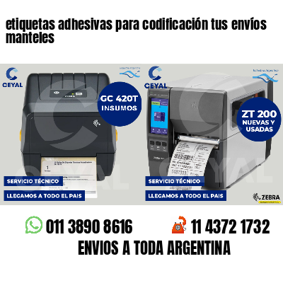 etiquetas adhesivas para codificación tus envíos manteles
