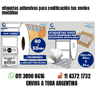 etiquetas adhesivas para codificación tus envíos mochilas