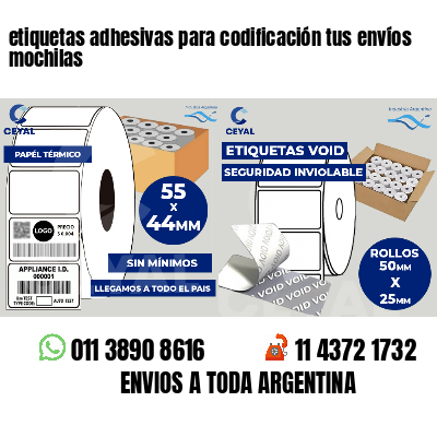 etiquetas adhesivas para codificación tus envíos mochilas
