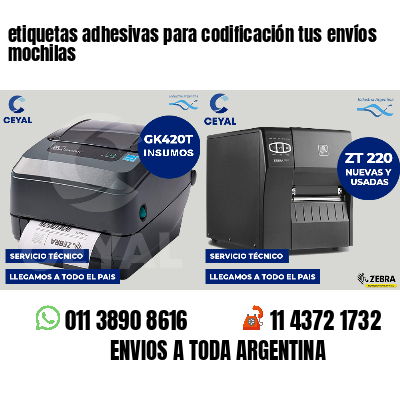 etiquetas adhesivas para codificación tus envíos mochilas