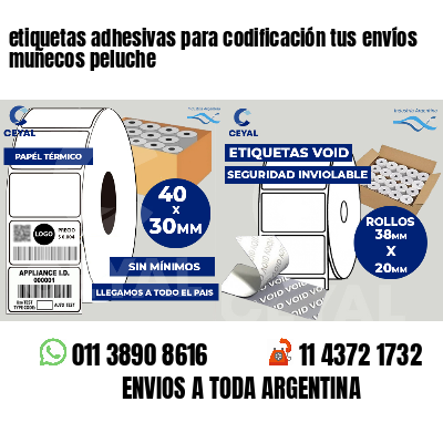 etiquetas adhesivas para codificación tus envíos muñecos peluche