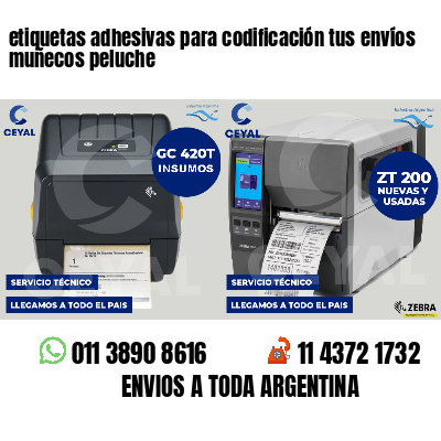 etiquetas adhesivas para codificación tus envíos muñecos peluche