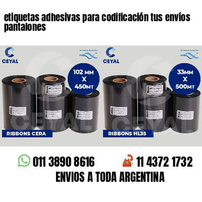 etiquetas adhesivas para codificación tus envíos pantalones