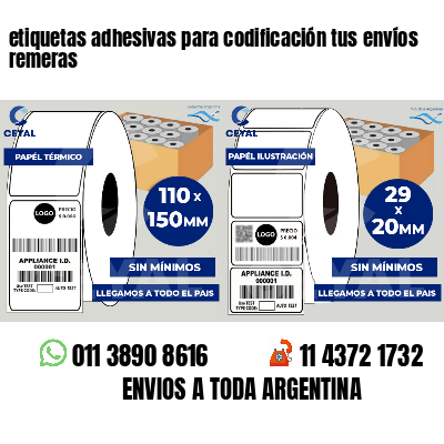 etiquetas adhesivas para codificación tus envíos remeras