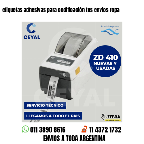 etiquetas adhesivas para codificación tus envíos ropa