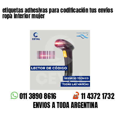 etiquetas adhesivas para codificación tus envíos ropa interior mujer