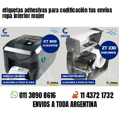 etiquetas adhesivas para codificación tus envíos ropa interior mujer