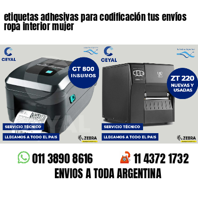 etiquetas adhesivas para codificación tus envíos ropa interior mujer