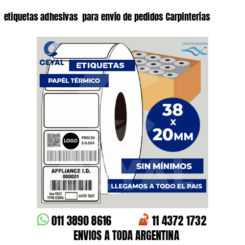 etiquetas adhesivas  para envío de pedidos Carpinterías