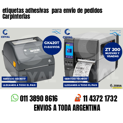 etiquetas adhesivas  para envío de pedidos Carpinterías
