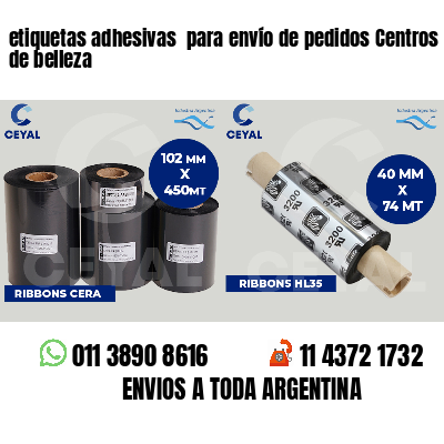 etiquetas adhesivas  para envío de pedidos Centros de belleza