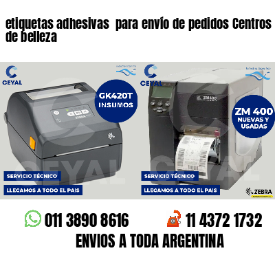 etiquetas adhesivas para envío de pedidos Centros de belleza