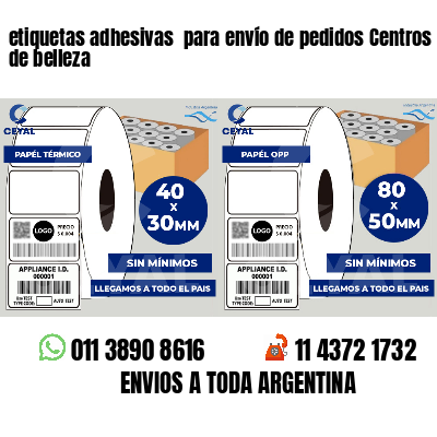 etiquetas adhesivas  para envío de pedidos Centros de belleza