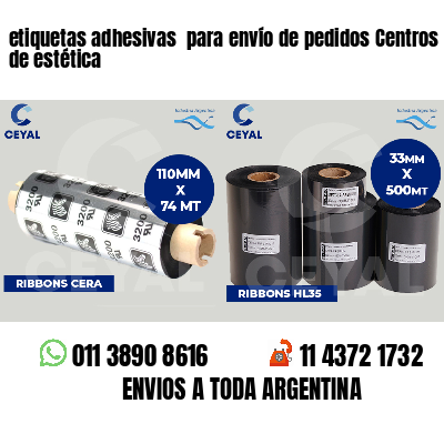 etiquetas adhesivas  para envío de pedidos Centros de estética