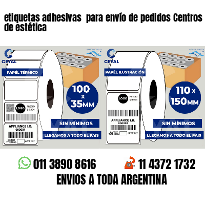 etiquetas adhesivas  para envío de pedidos Centros de estética
