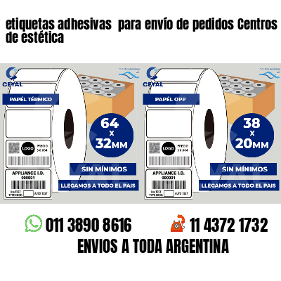 etiquetas adhesivas  para envío de pedidos Centros de estética