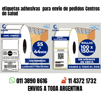 etiquetas adhesivas para envío de pedidos Centros de salud