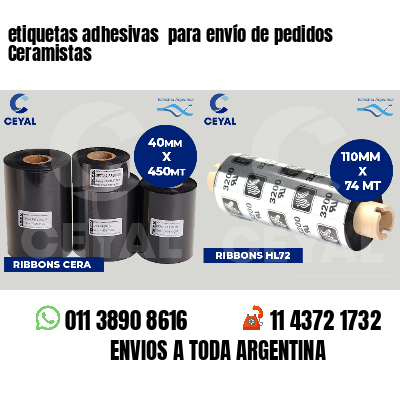 etiquetas adhesivas  para envío de pedidos Ceramistas
