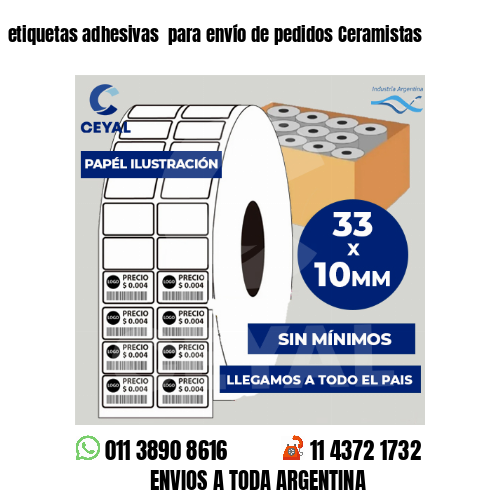etiquetas adhesivas  para envío de pedidos Ceramistas