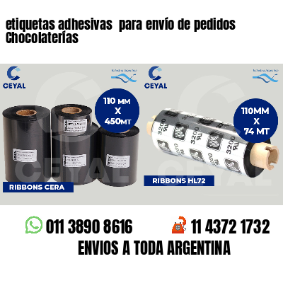 etiquetas adhesivas  para envío de pedidos Chocolaterías