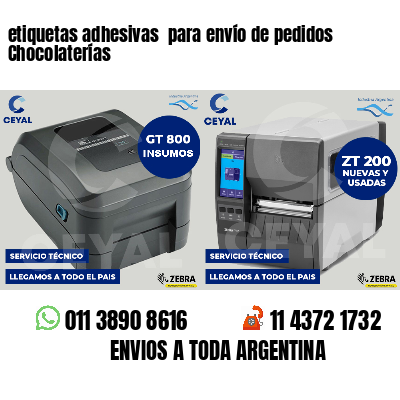etiquetas adhesivas  para envío de pedidos Chocolaterías