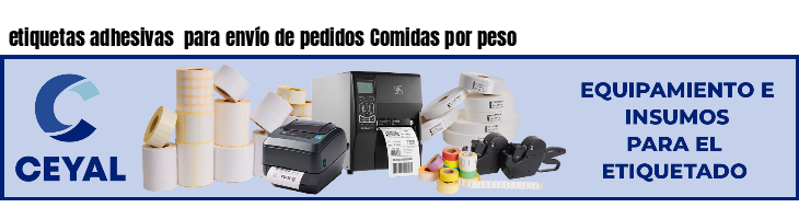 etiquetas adhesivas para envío de pedidos Comidas por peso