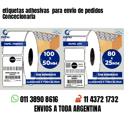 etiquetas adhesivas para envío de pedidos Concecionaria