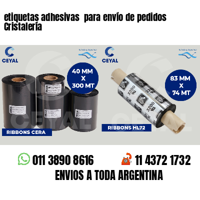 etiquetas adhesivas  para envío de pedidos Cristalería