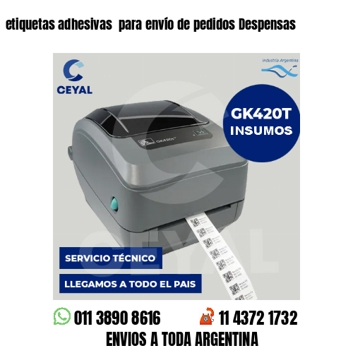 etiquetas adhesivas  para envío de pedidos Despensas