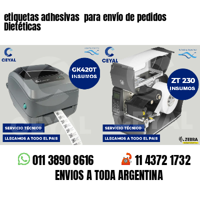 etiquetas adhesivas  para envío de pedidos Dietéticas