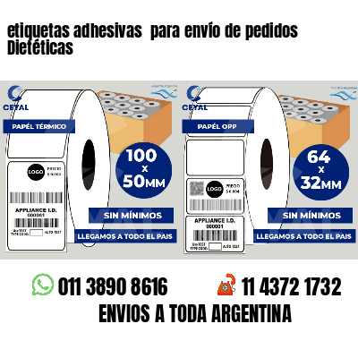 etiquetas adhesivas  para envío de pedidos Dietéticas