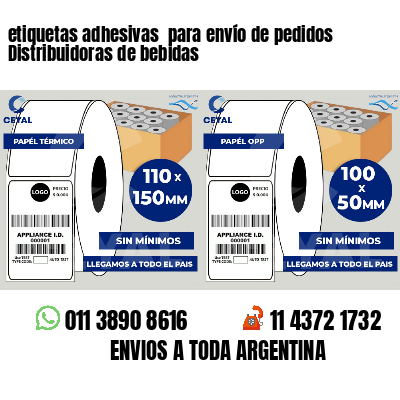 etiquetas adhesivas  para envío de pedidos Distribuidoras de bebidas