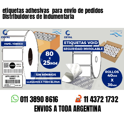 etiquetas adhesivas  para envío de pedidos Distribuidores de indumentaria