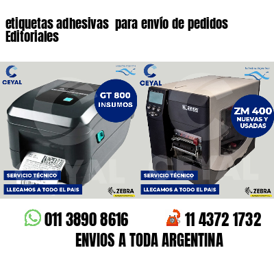 etiquetas adhesivas  para envío de pedidos Editoriales