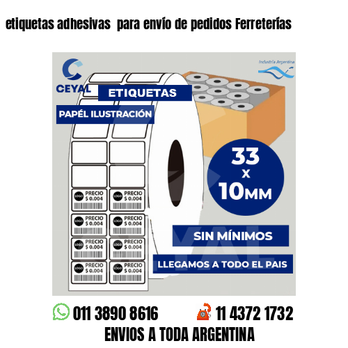 etiquetas adhesivas  para envío de pedidos Ferreterías