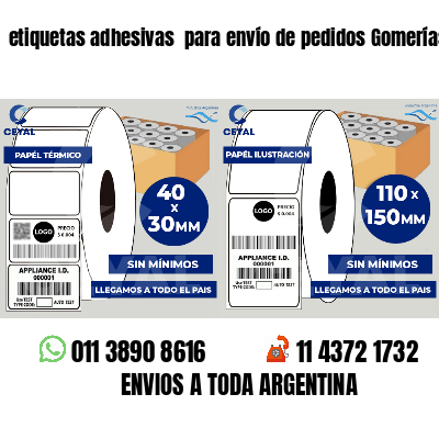 etiquetas adhesivas  para envío de pedidos Gomerías