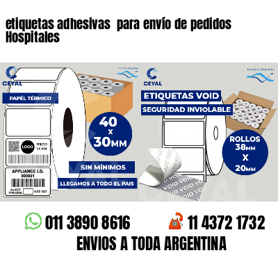 etiquetas adhesivas  para envío de pedidos Hospitales