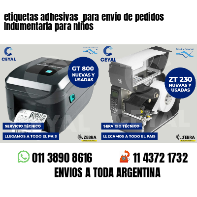 etiquetas adhesivas  para envío de pedidos Indumentaria para niños