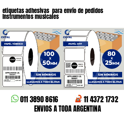 etiquetas adhesivas  para envío de pedidos Instrumentos musicales