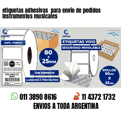 etiquetas adhesivas  para envío de pedidos Instrumentos musicales
