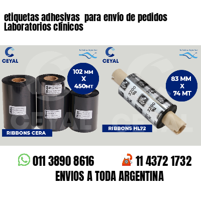 etiquetas adhesivas  para envío de pedidos Laboratorios clínicos