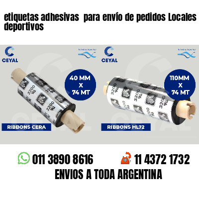 etiquetas adhesivas  para envío de pedidos Locales deportivos