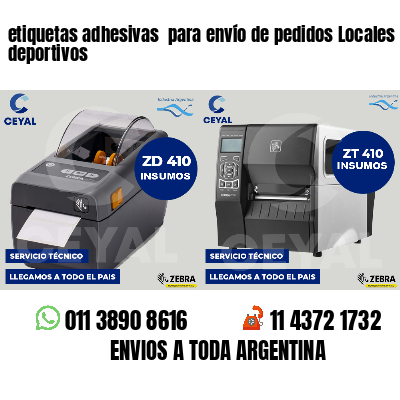 etiquetas adhesivas  para envío de pedidos Locales deportivos