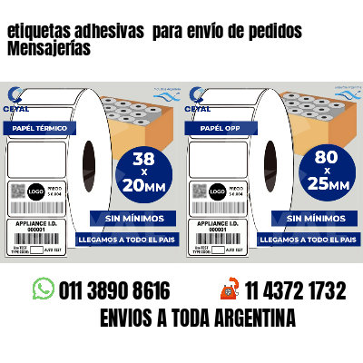 etiquetas adhesivas  para envío de pedidos Mensajerías