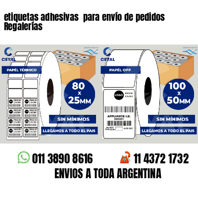 etiquetas adhesivas  para envío de pedidos Regalerías