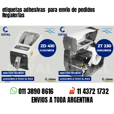 etiquetas adhesivas  para envío de pedidos Regalerías