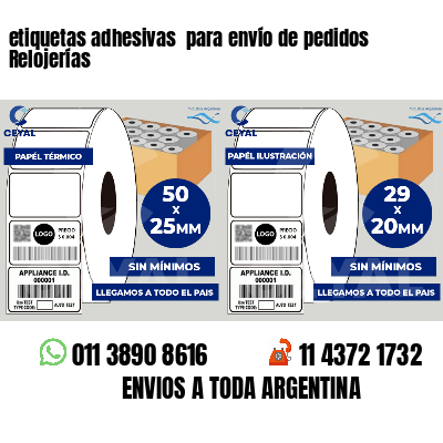 etiquetas adhesivas  para envío de pedidos Relojerías