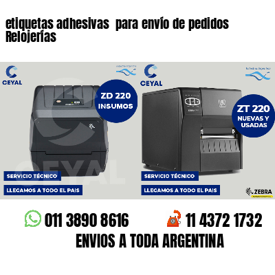 etiquetas adhesivas  para envío de pedidos Relojerías